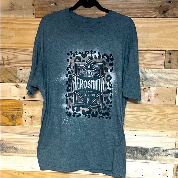 Size Large Aerosmith Short Sleeve Gray Soft Stretchy Band Graphic T-Shirt - Picture 1 of 5